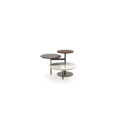 Tris coffee table with metal structure and tops in MDF and marble by Ditre Italia