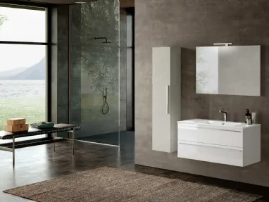 Suspended bathroom unit Block System Slim C40 by Baxar.