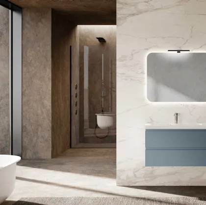 Wall-mounted bathroom vanity Block System Square Evo C37 by Baxar.