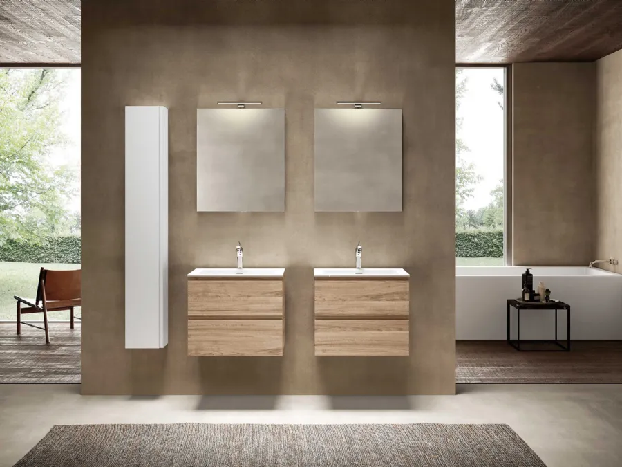 Suspended bathroom cabinet Block System Syntesi C28 by Baxar.
