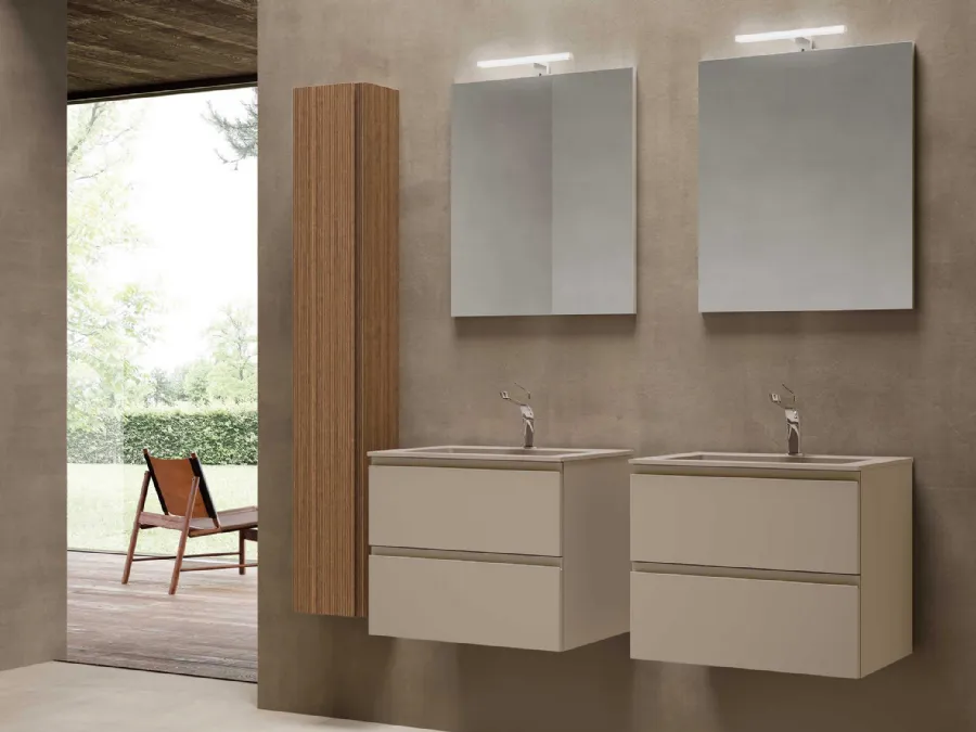 Suspended bathroom furniture Block System Syntesi C29 by Baxar.