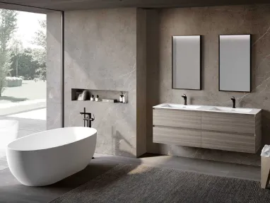 Suspended Bathroom Cabinet Block System Syntesi C32 by Baxar