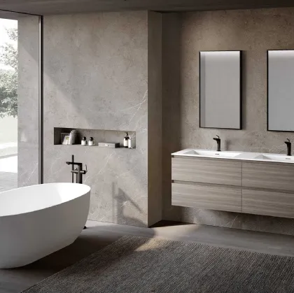 Suspended Bathroom Cabinet Block System Syntesi C32 by Baxar