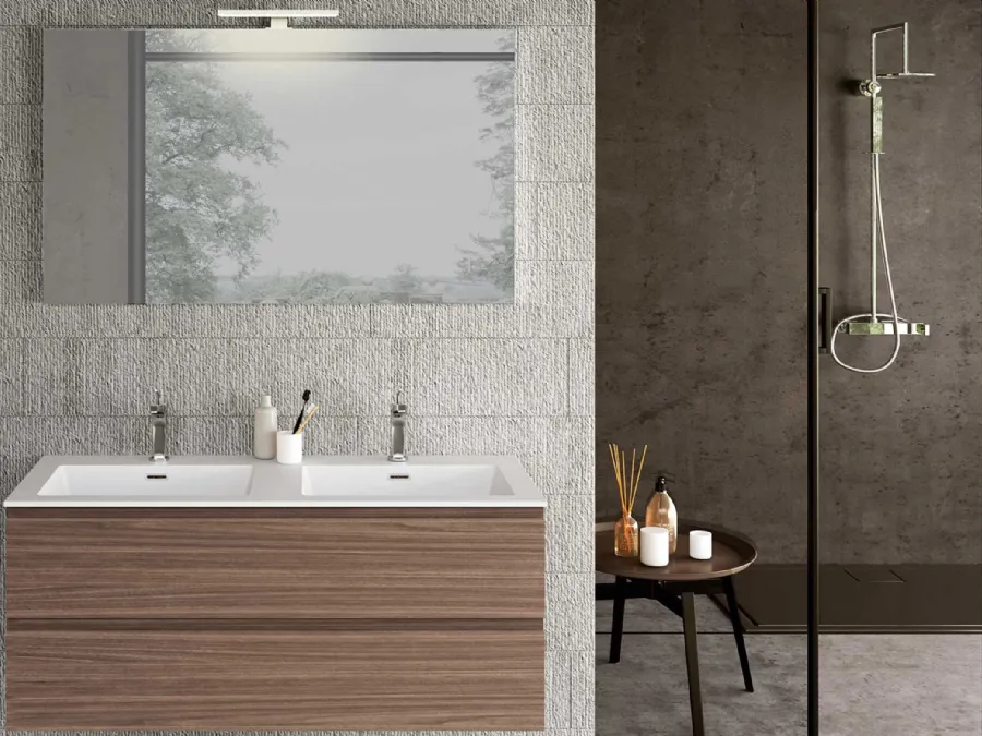 Suspended bathroom cabinet Block System Syntesi C33 by Baxar.