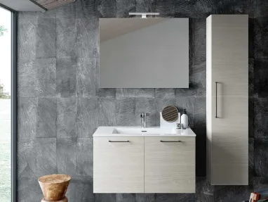 Wall-hung bathroom vanity unit Block System Syntesi C38 by Baxar