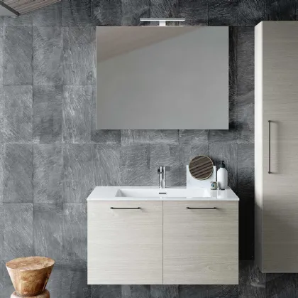 Wall-hung bathroom vanity unit Block System Syntesi C38 by Baxar