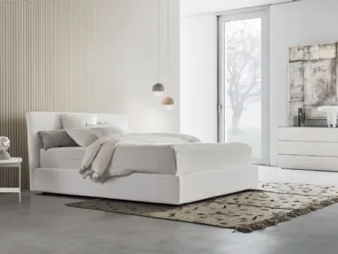Fabric bed with storage box Beta Up by Pianca