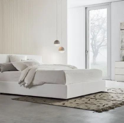 Fabric bed with storage box Beta Up by Pianca