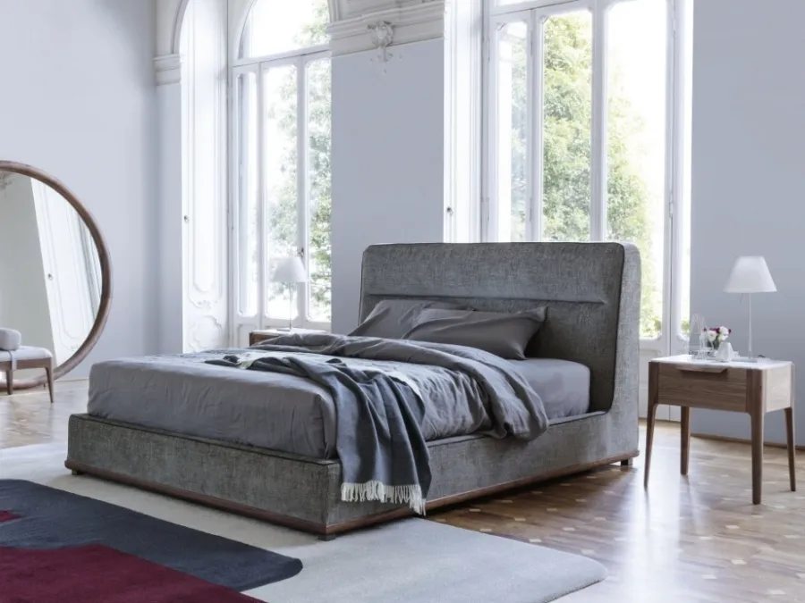 Upholstered fabric bed by Porada.