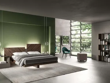 Bed with storage box Nazarè by Ozzio
