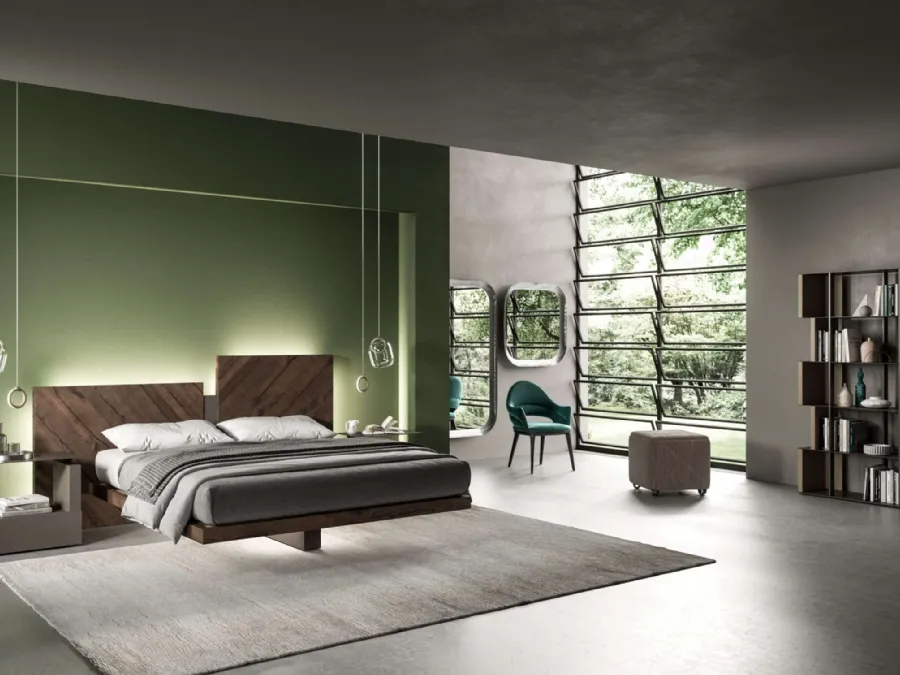 Bed with storage box Nazarè by Ozzio