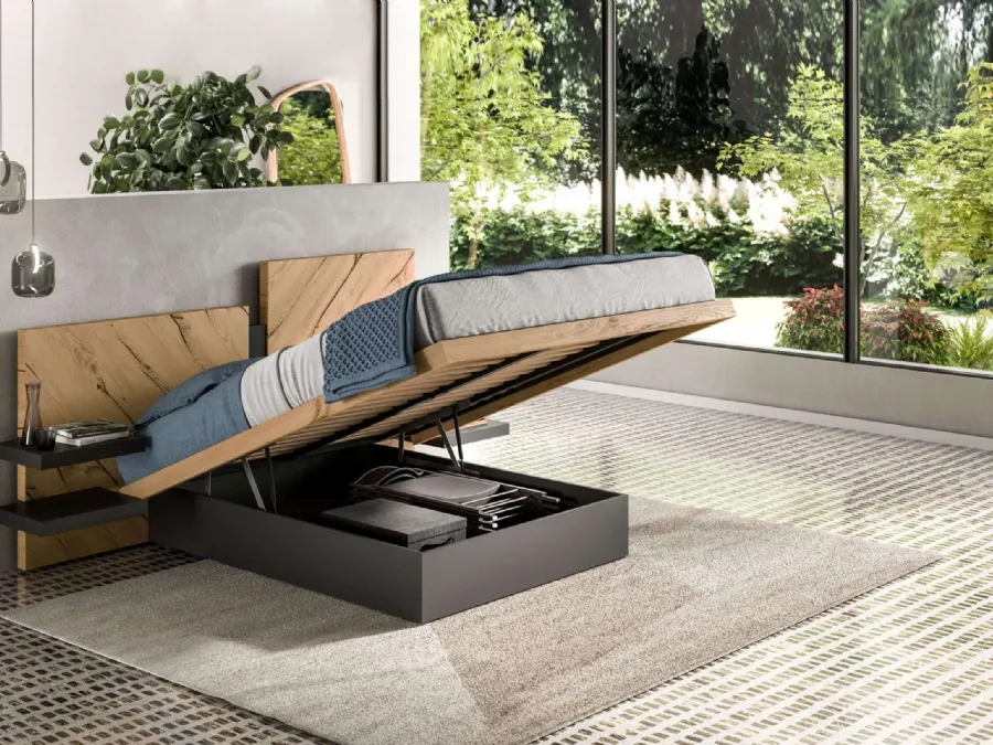Nazarè storage bed by Ozzio.