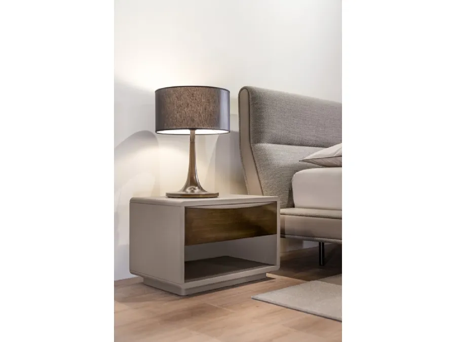 Concept bedside table in wood and metal by Cantori