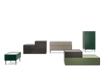 Night Turning Group System in lacquered or melamine by Novamobili.