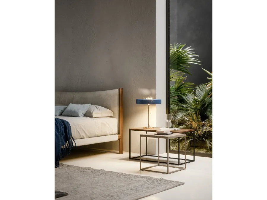 Novamobili lacquered and metal bedside table by Comodino Team.