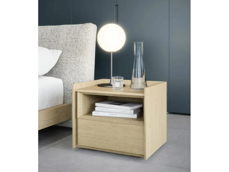 Oak Tetris bedside table by Novamobili.