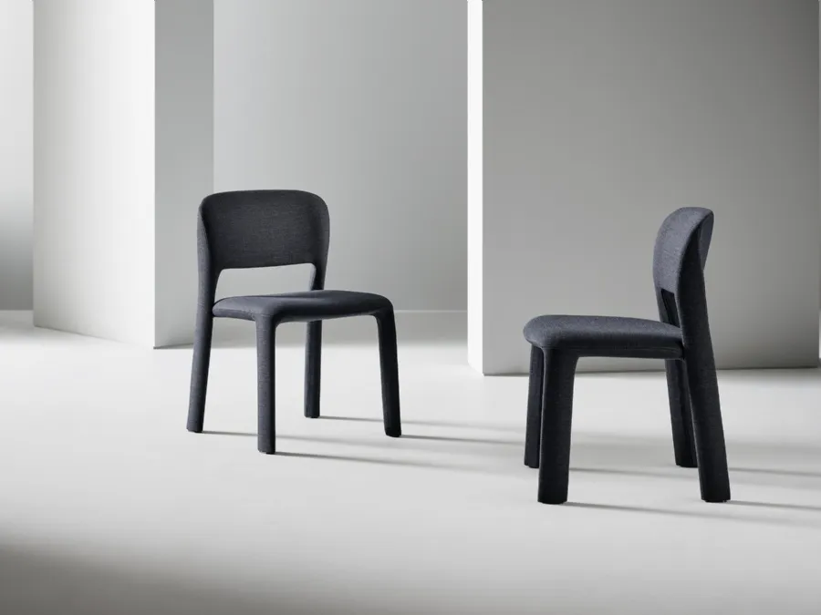 Chair upholstered in Artemis fabric by Bonaldo.