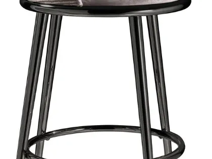 Aurora upholstered fabric stool with iron structure by Cantori