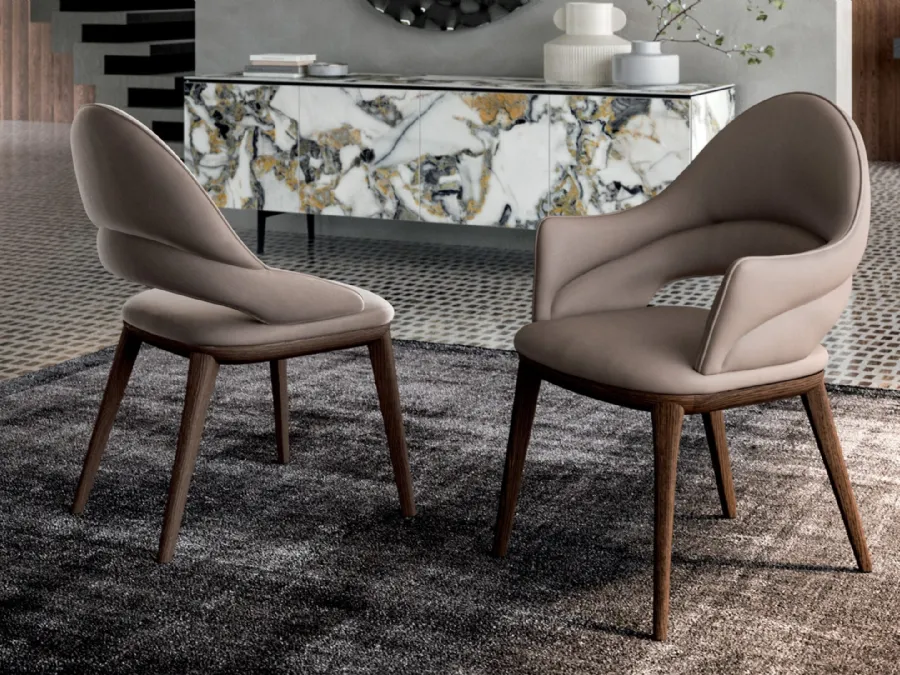 Chair with or without armrests Baia by Ozzio