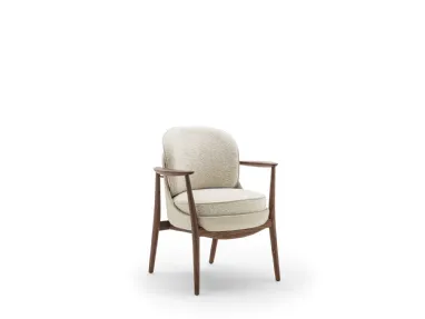 Bilboa chair in leather and fabric by Porada