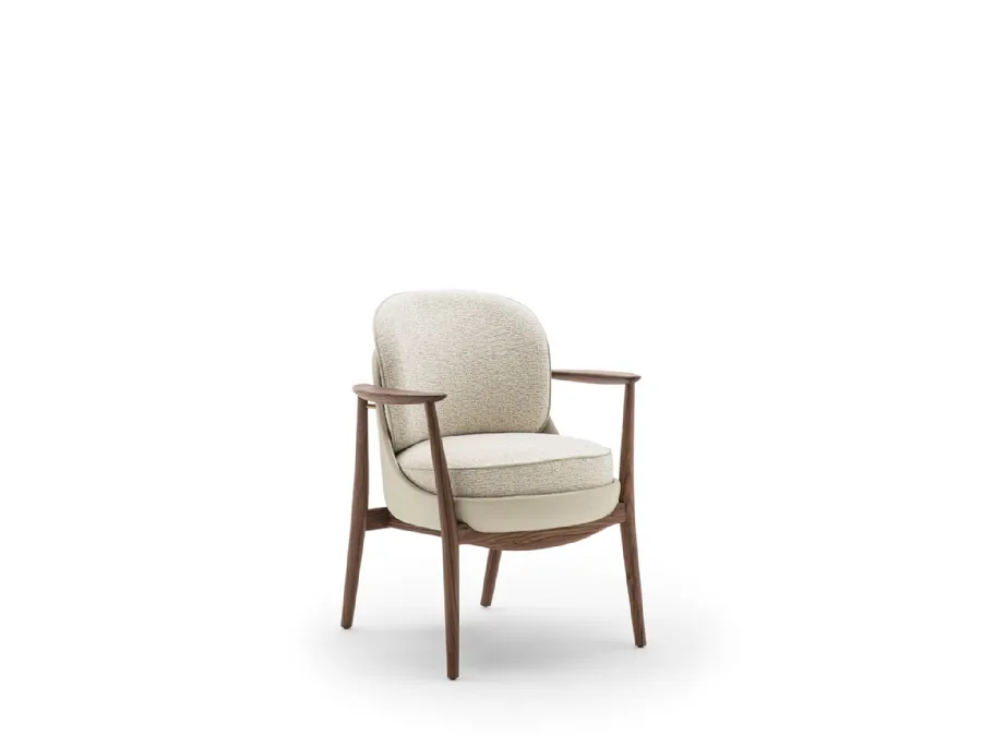 Bilboa chair in leather and fabric by Porada