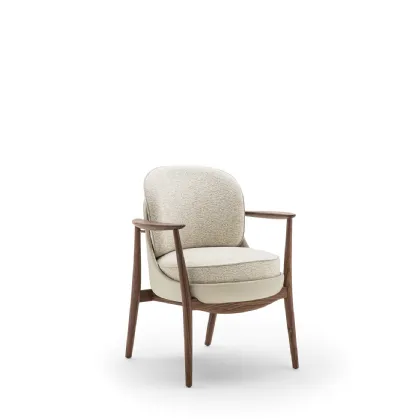 Bilboa chair in leather and fabric by Porada