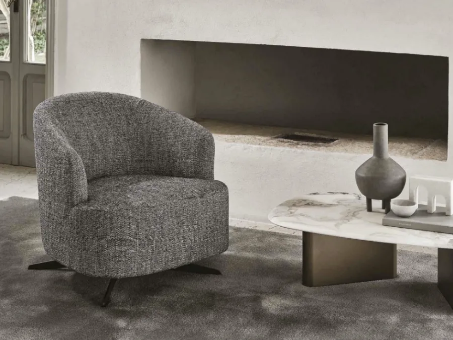Swivel armchair Copine by Porada