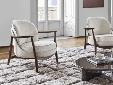 Ginkgo XL armchair in fabric and leather by Porada.