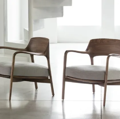 Louis wooden armchair with padded seat by Porada