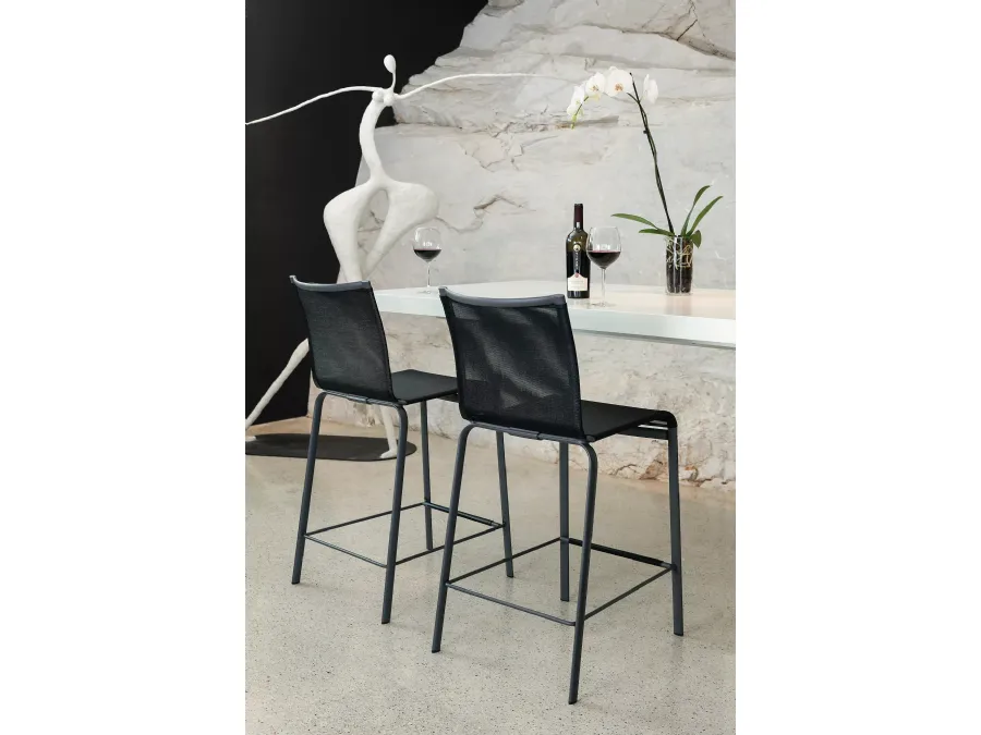Net stool in soft texplast by Bontempi