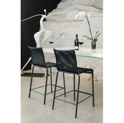 Net stool in soft texplast by Bontempi