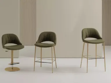 Nova stool in padded fabric by Bontempi