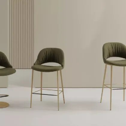 Nova stool in padded fabric by Bontempi
