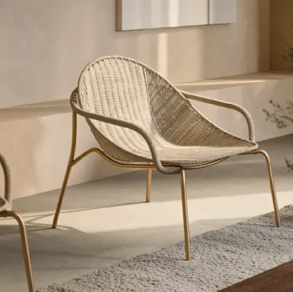 Cloud Indoor Armchair made of natural Kraft paper and metal by Pianca.