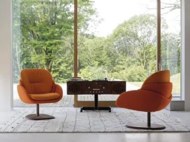Upholstered fabric armchair Opium by Porada