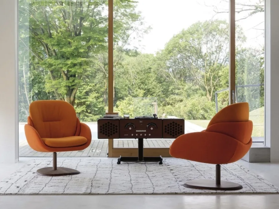 Upholstered fabric armchair Opium by Porada