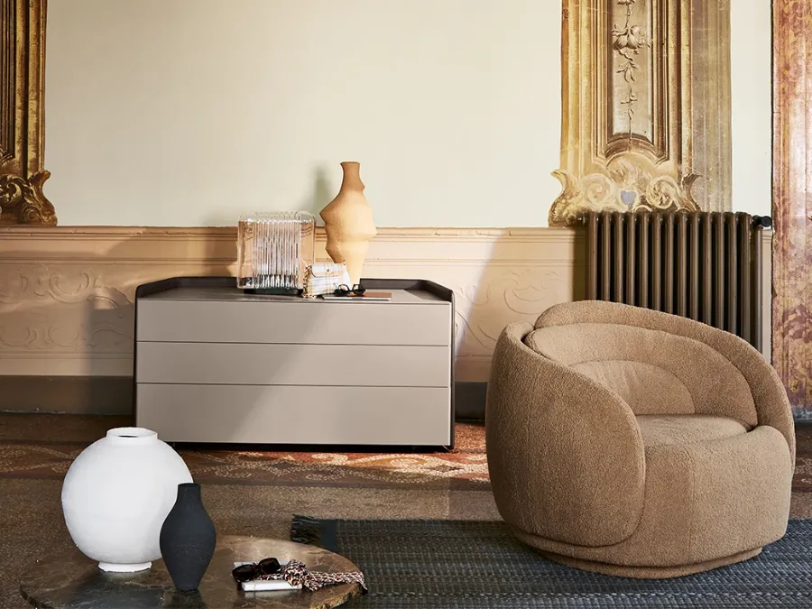 Peonia padded fabric armchair by Pianca