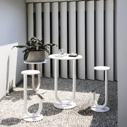 Strong lacquered metal stool by Desalto