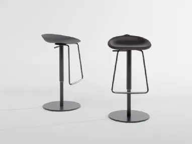Tab leather stool by Bonaldo