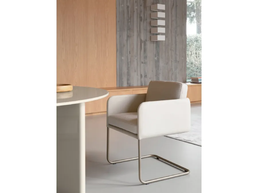 Viga Chair in leather and fabric by Ditre Italia