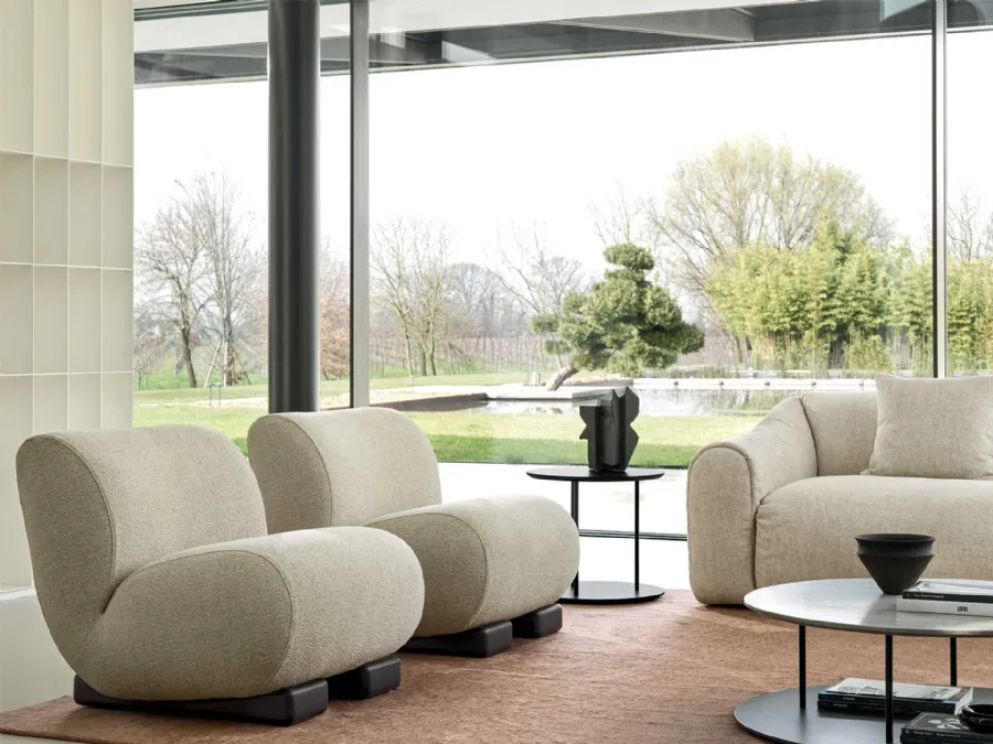Wallaby armchair in padded fabric by Ditre Italia