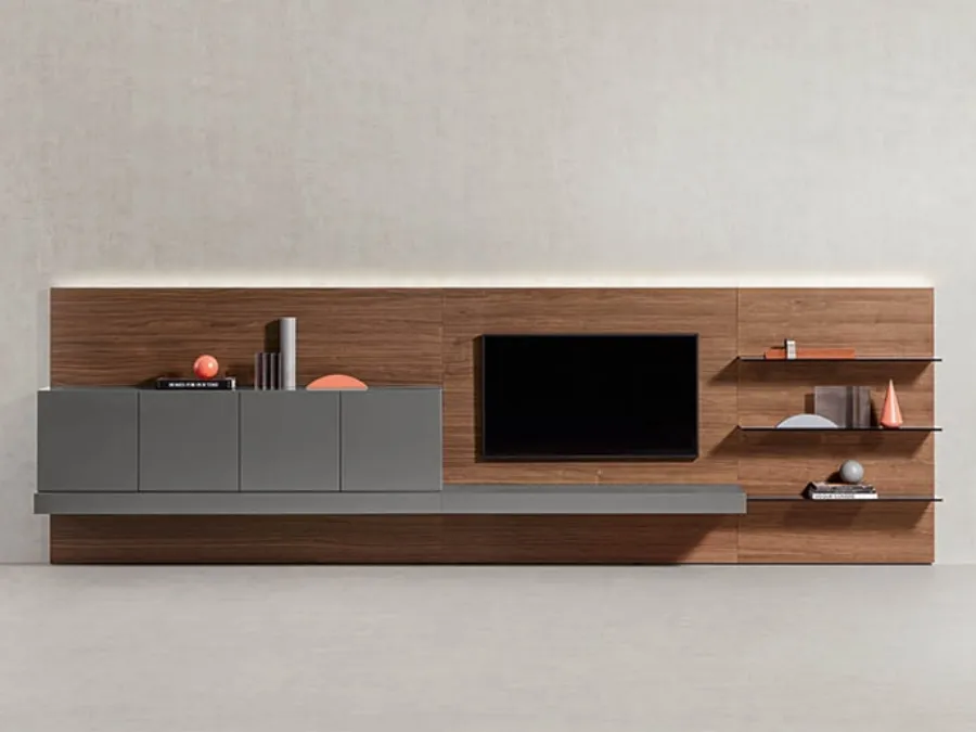 People wall unit in ash lacquered finish by Pianca.