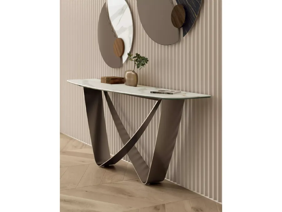 Entry hall Bach Console Table in SuperMarble by Bontempi.