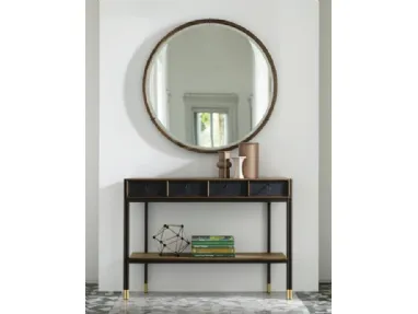 Bayus 8 wooden entrance mobile with leather drawers by Porada.