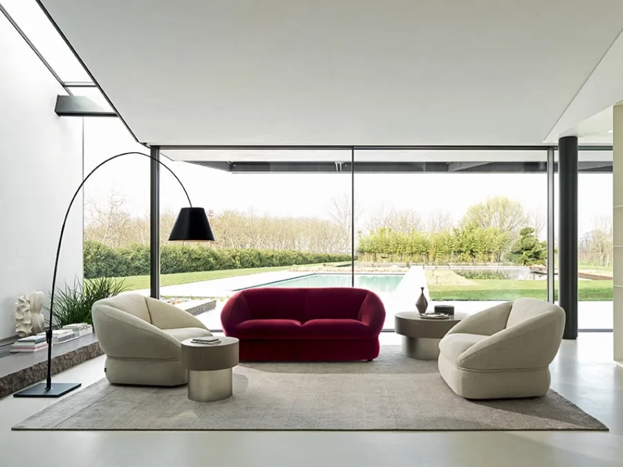 Linear sofa Alta in velvet by Ditre Italia