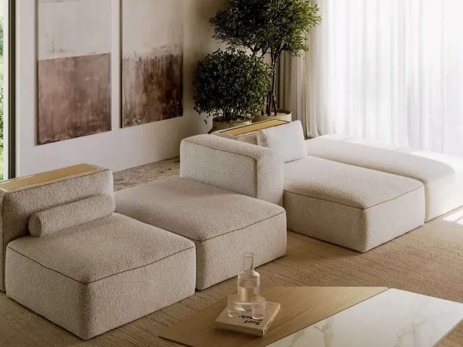 Modular sofa Blake in Bontempi fabric.