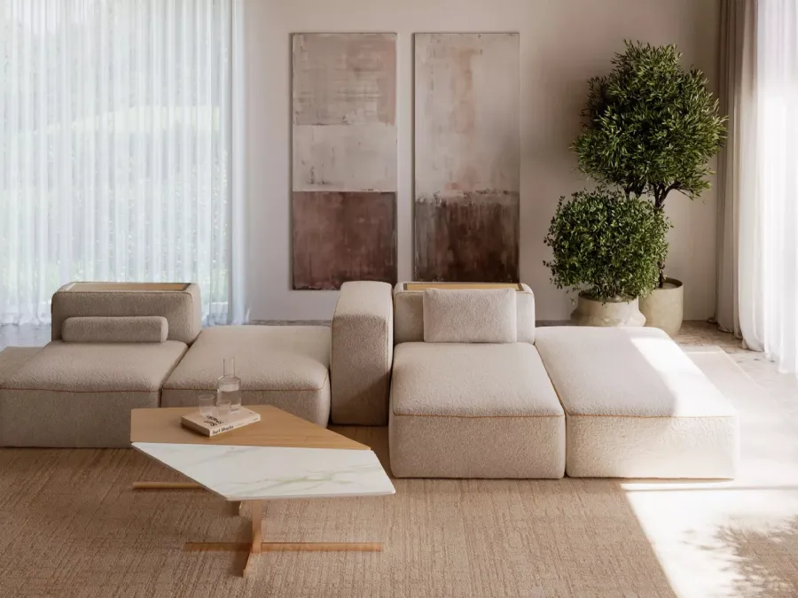 Modular sofa Blake in fabric by Bontempi.