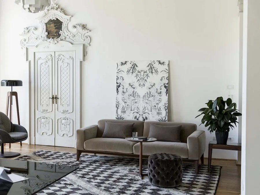 Linear sofa Fellow by Porada