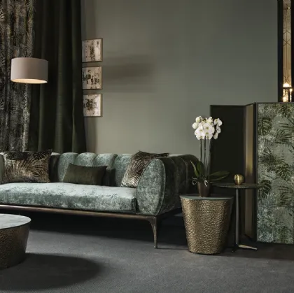 Linear velvet sofa Iseo by Cantori