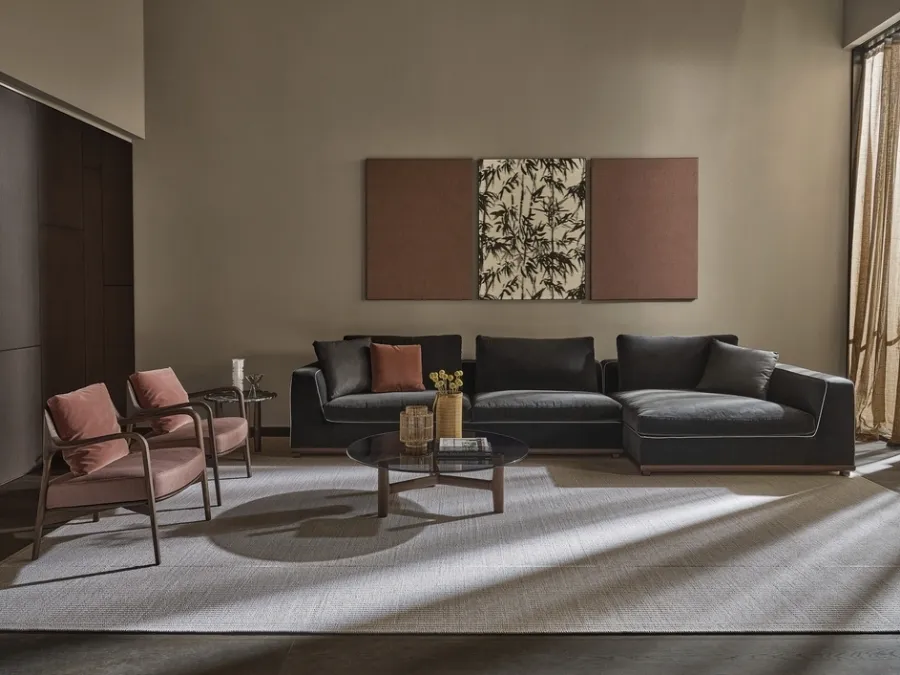 Sofa with peninsula Kirk by Porada